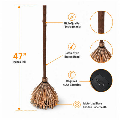 Self-Moving Halloween Witch broom