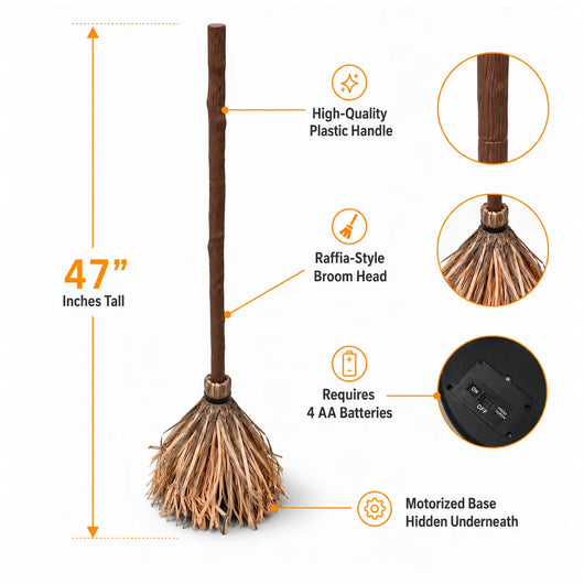 Self-Moving Halloween Witch broom